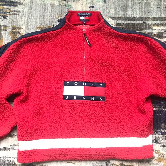Tommy Hilfiger Sherpa cropped sweater size L - Picture 2 of 6